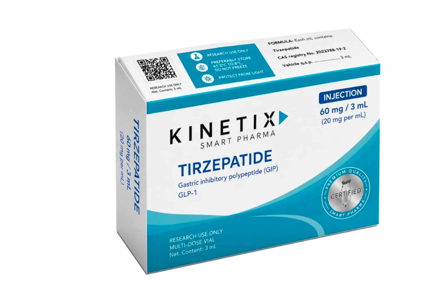 TIRZEPATIDE · 60 MG/3 ML (20 MG/ML) · VIAL MULTIDOSIS - Agonista Dual GIP/GLP-1